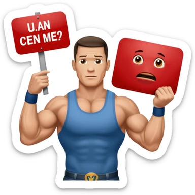 Jhon cena with sign u can see me sticker