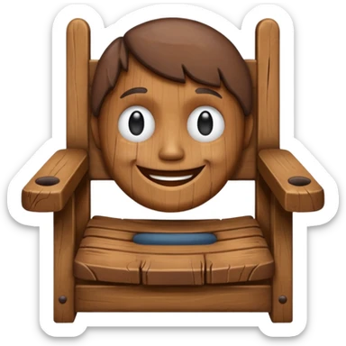 Chair with face on sit sticker