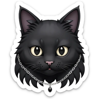 Goth cat with silver item  sticker