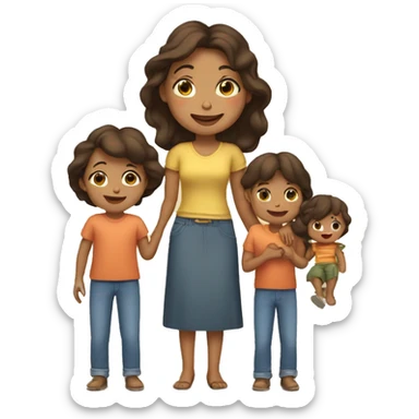 mujer con niños sticker