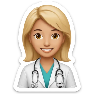 faça uma medica MULHER em forma de emoji em png sticker