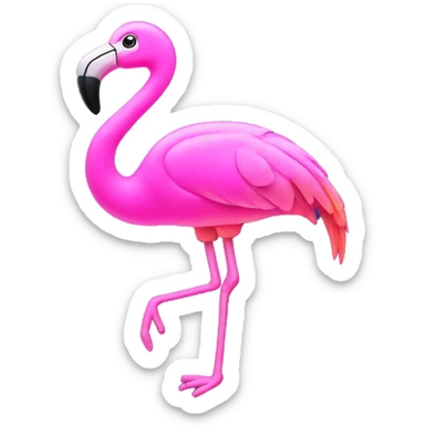 neon flamingo sign sticker