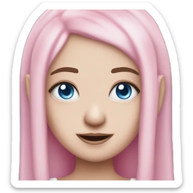 Cute pink pale vampire teeth vampire princess elf ears blue eyes pink hair sticker