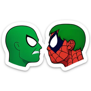 Spiderman kiss hulk sticker