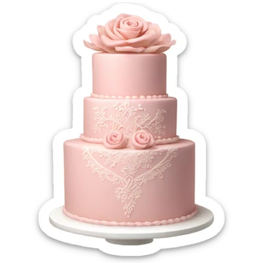 vintage pink cake three tier fancy sticker