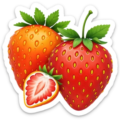 strawberry and tangerine sticker