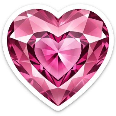 pink diamond heart sticker