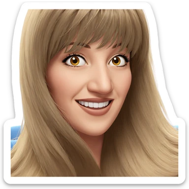 smiling girl with long hair sticker