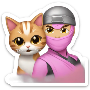Ninja the streamer with a cat in his ear wearing a pink tutu sticker