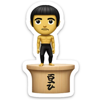 Bruce Lee on wooden dummy sticker