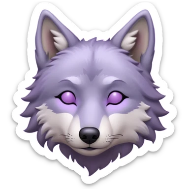 A wolf of winterfell from game of thrones sleeping under lilac stars sticker