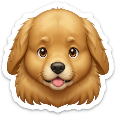 golden retriever with a very sad expression sticker