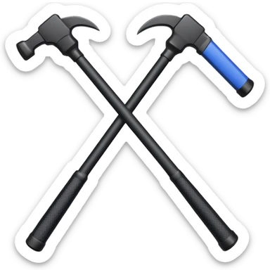 two police batons with handles forming an L sticker