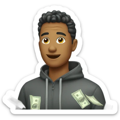 Gay man raining dollar bills sticker