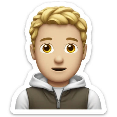 white man with cold sticker