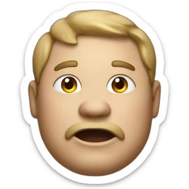 A fat guy saying eating a door sticker