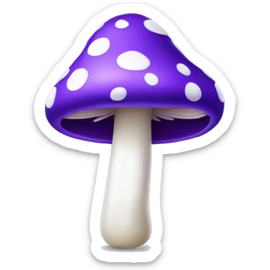 Purple mushroom with white spots and thick stem sticker