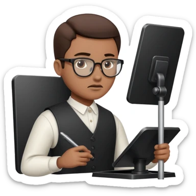 working with a prompter sticker