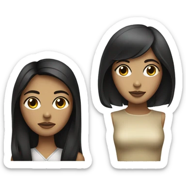 Half Woman with dark hair, eyeliner and tan and half female robot sticker