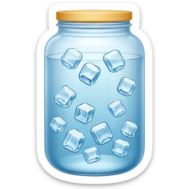 SLIM ICE JAR WITH LOTS OF ICE WITHOUT CAP ON sticker