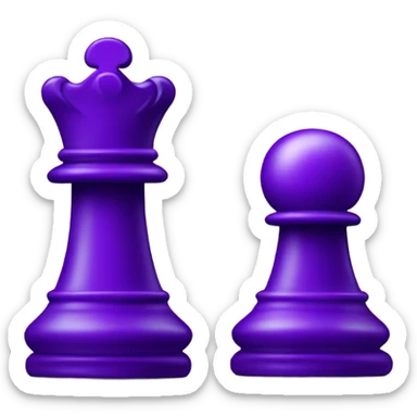 purple chess piece pawn split down the middle with a dark purple  sticker