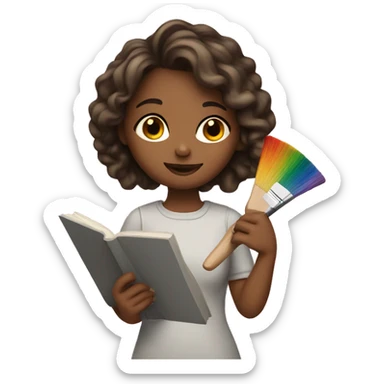 A girl is an artist with a palette in her hand sticker