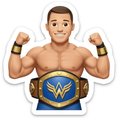 John Cena with wwe championship  sticker