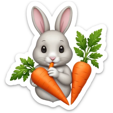 Rabbit and carrot  sticker