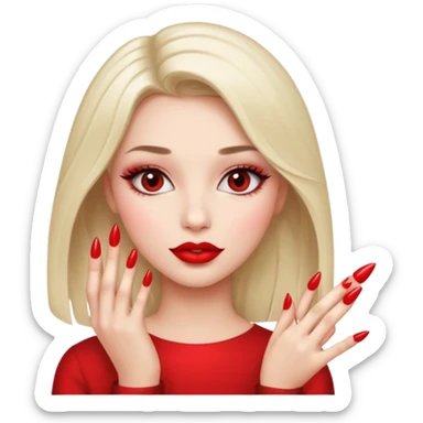 face girl with nails and cute make up  sticker