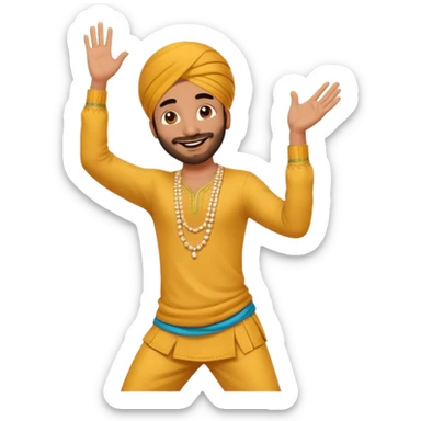 Male Punjabi is dancing on emoji emoji sticker