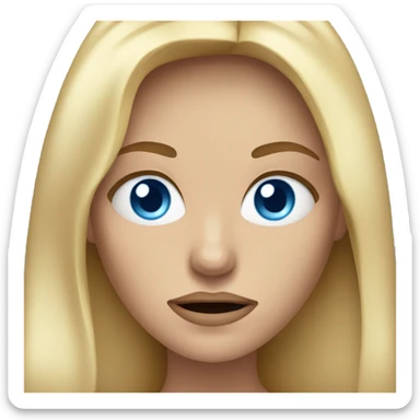 Long blond hair blue eyes woman that looks pissed sticker