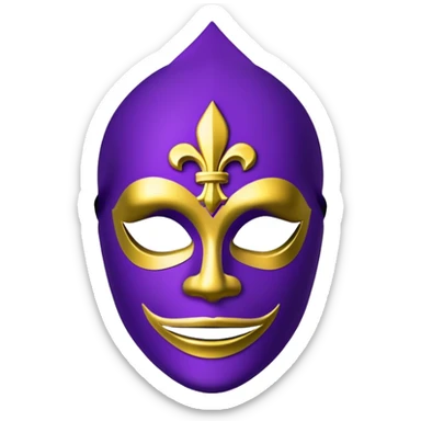 Louisiana themed ski mask with fleur-de-lis and Mardi Gras colors sticker