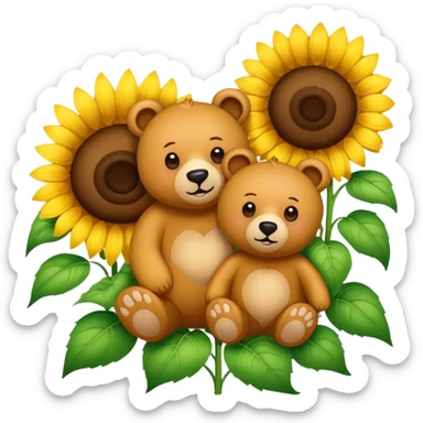 bears and sunflowers  sticker