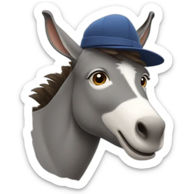 French donkey with a beret sticker