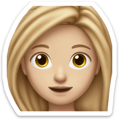 long strawberry dark blonde hair pale skin girl sticker