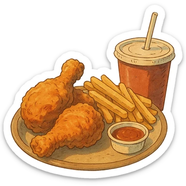 fried chicken meal sticker