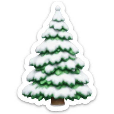 Christmas tree covered in snow sticker