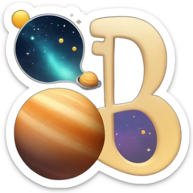 Space themed letters B and C sticker