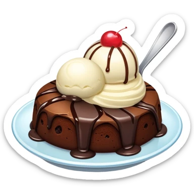 Lava cake with ice cream  sticker