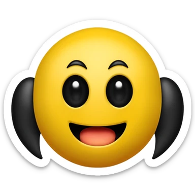 Pac-Man which just has two black dots as the eyes and a wide open mouth which is just pitch black sticker