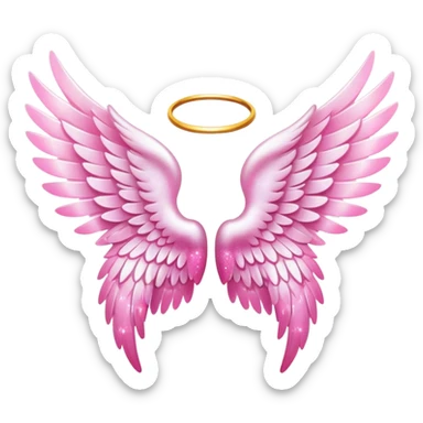 Angel wings pink sparkles  sticker