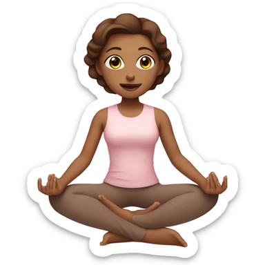 yoga girl light pink clothes brown hair  sticker