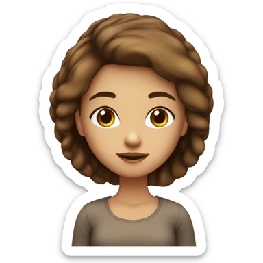 Fille cheveux lisse chatains yeux marron claire peaux clair sticker