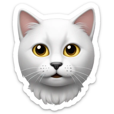 Un gato blanco con manchas negras que tenga sombr sticker