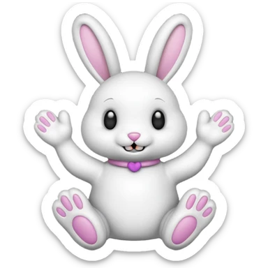 Emoji pour twitch d'une peluche lapin squelette noir faisant signe de la patte avec le texte:"Hi !" sticker