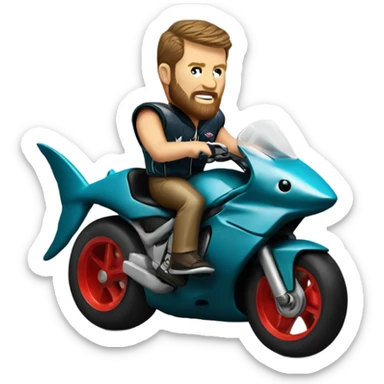 Ryan Fitzpatrick riding a shark motorcycle  sticker