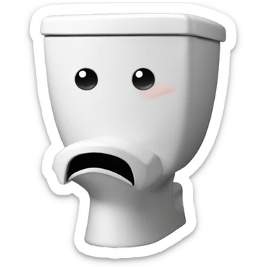 toilet with an angry face  sticker