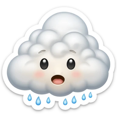 cartoon fart cloud, simple, expressive sticker