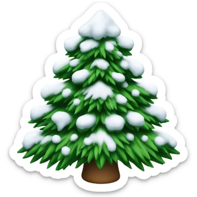Christmas tree with snow  sticker
