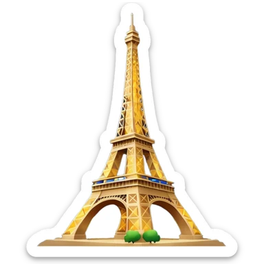 Eiffel Tower illuminated, night sky sticker